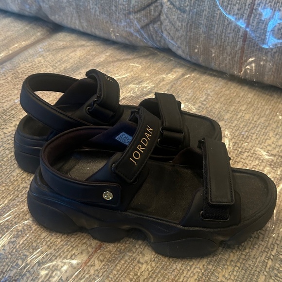 Jordan Black Sandals with Gold Accents - Picture 4 of 5